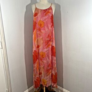 Le Ragazze Maxi Dress Womens Large Abstract Psychedellic‎ Summer Made in Italy